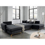 Voir la diapositive 3 : BEST MOBILIER Lagom - canapé d'angle panoramique - convertible - avec coffre - en tissu - 7 places - droit