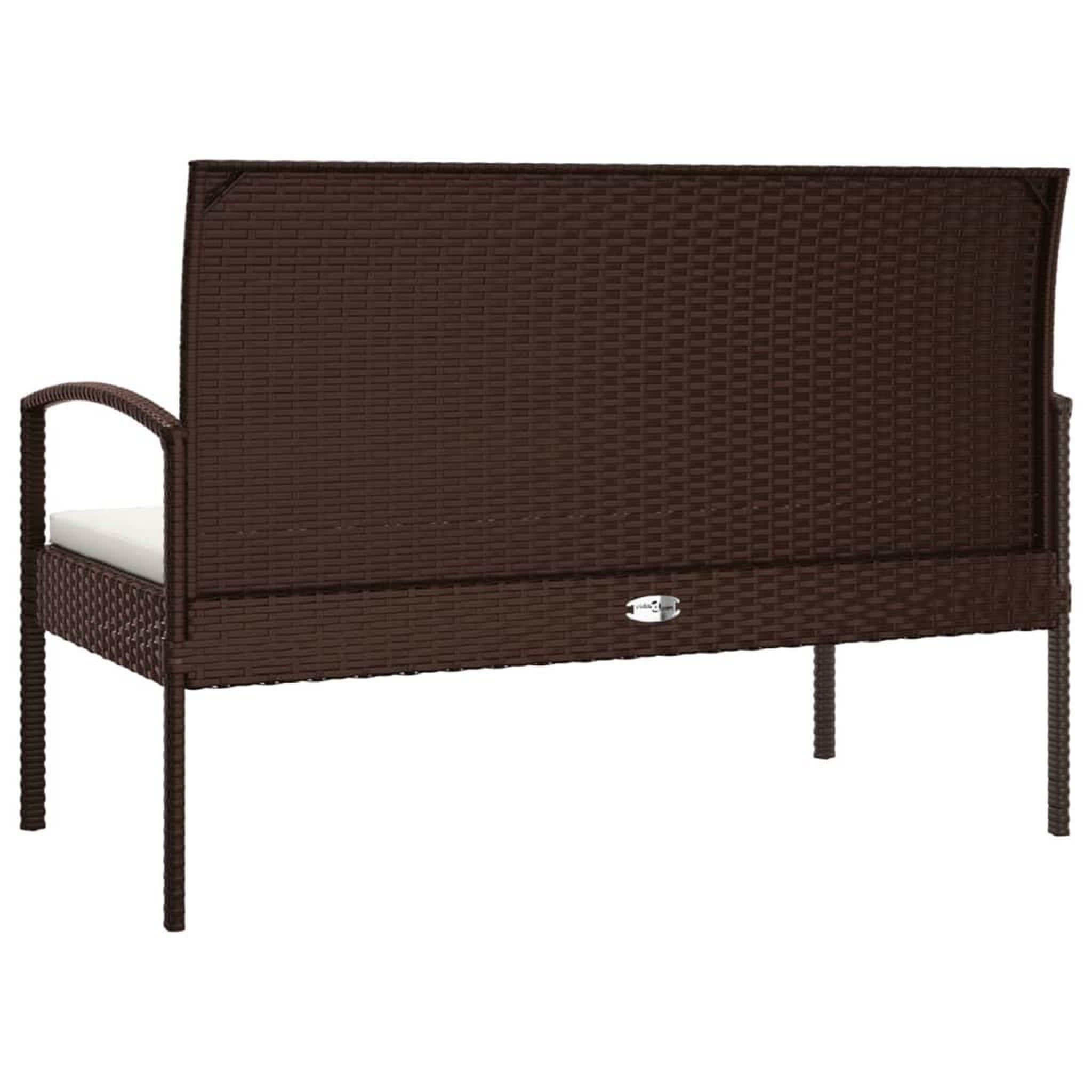Voir la diapositive 5 : VIDAXL Banc de jardin avec coussin marron 105 cm resine tressee
