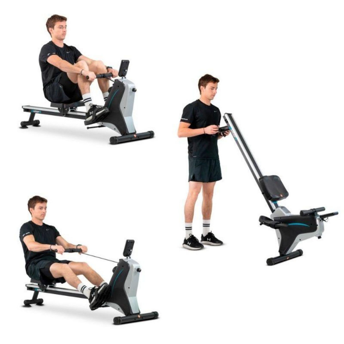 SPARRAW Rameur d'appartement SUPER ROWER Résistance magnétique réglable 8 niveaux, Roue d'inertie 1.5 kg