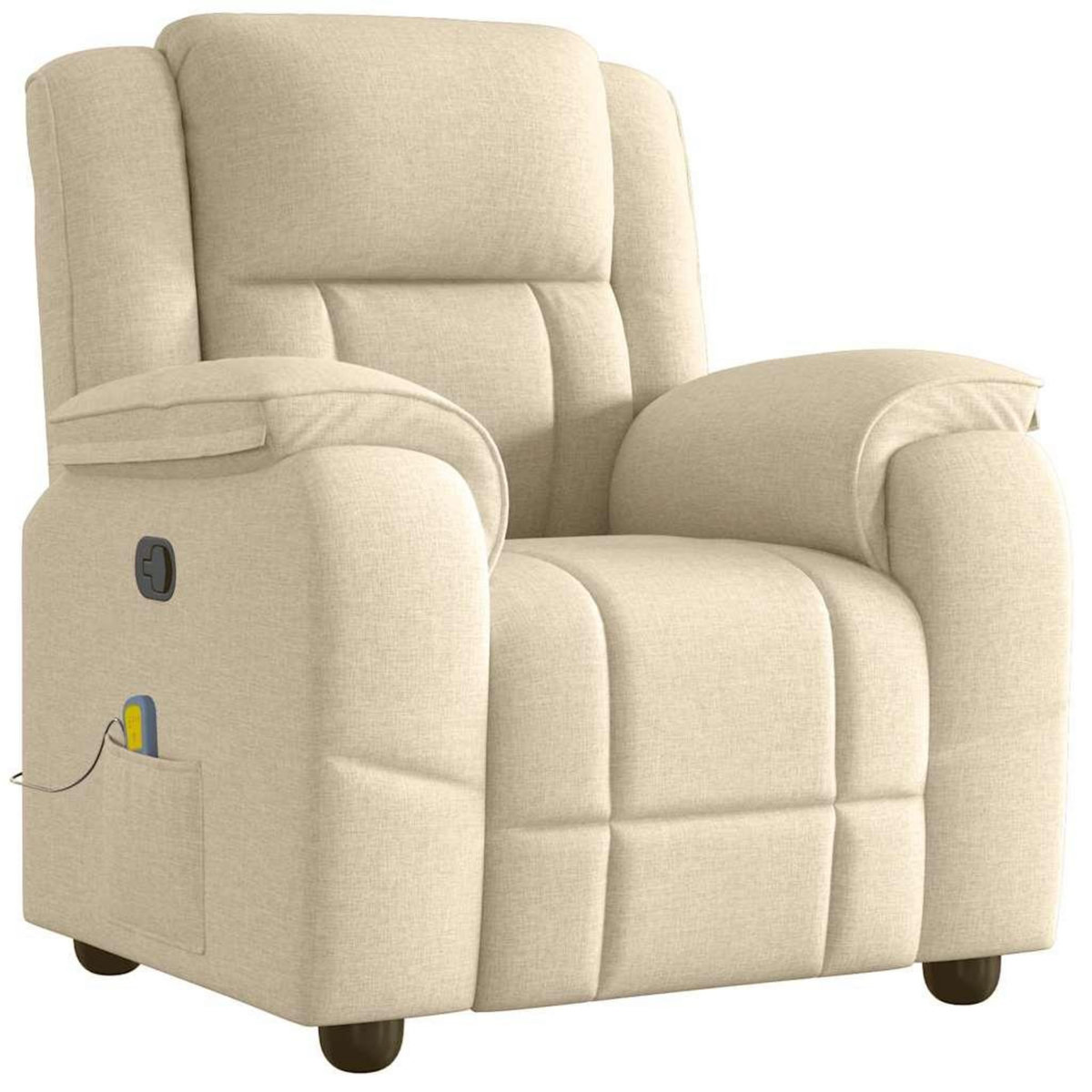 VIDAXL Fauteuil de massage inclinable Creme Tissu