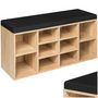 Voir la diapositive 1 : tectake Meuble à chaussures pour 10 paires de chaussures noir/marron chêne clair