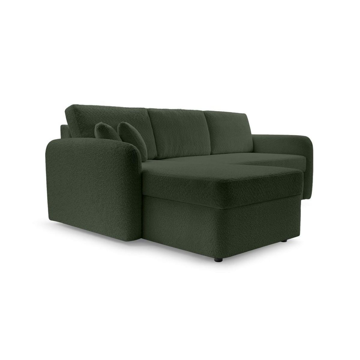 BEST MOBILIER Pocatello - canapé d'angle réversible 4 places - convertible avec coffre - en tissu bouclette