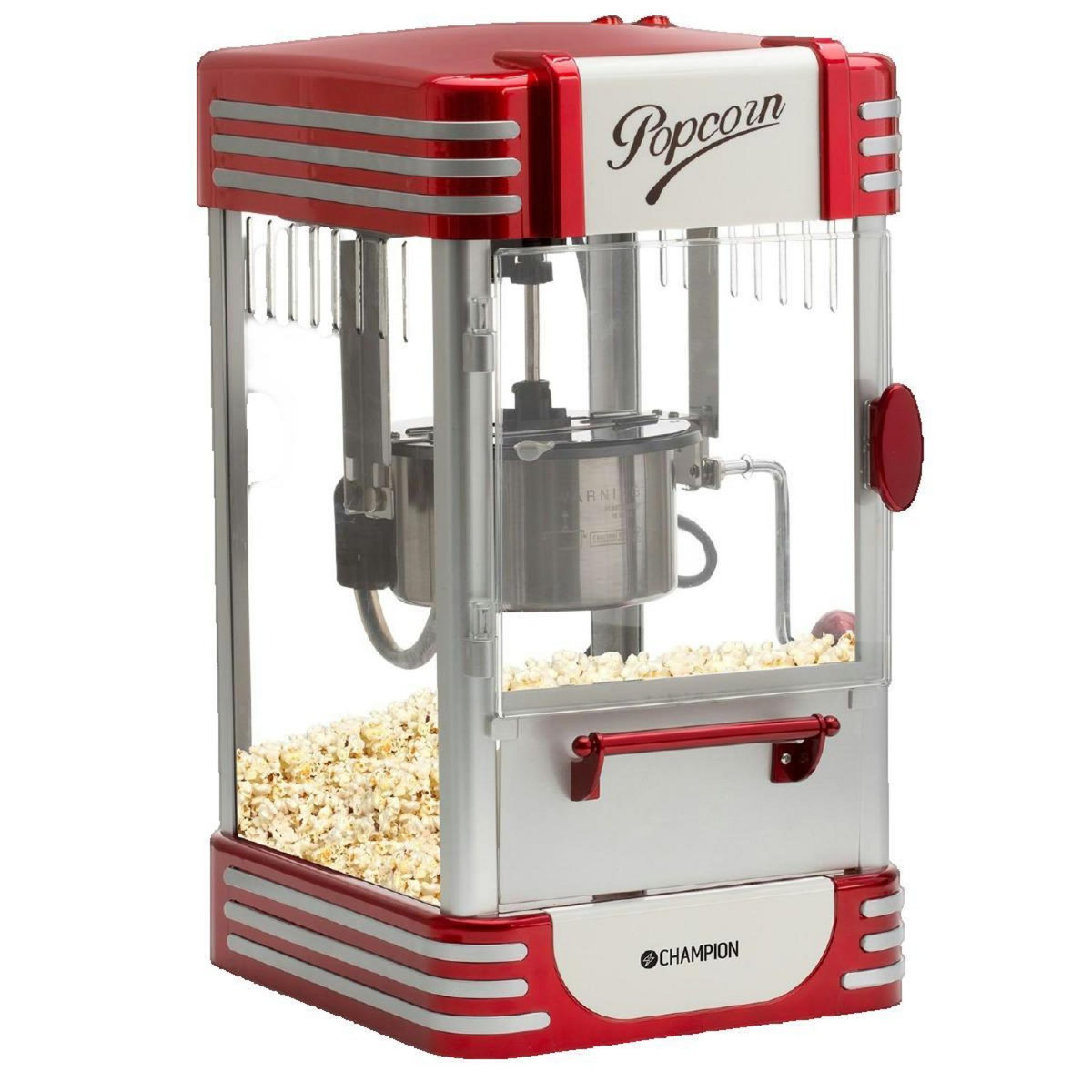 CHAMPION Machine à pop-corn Champion Retro rouge métallique