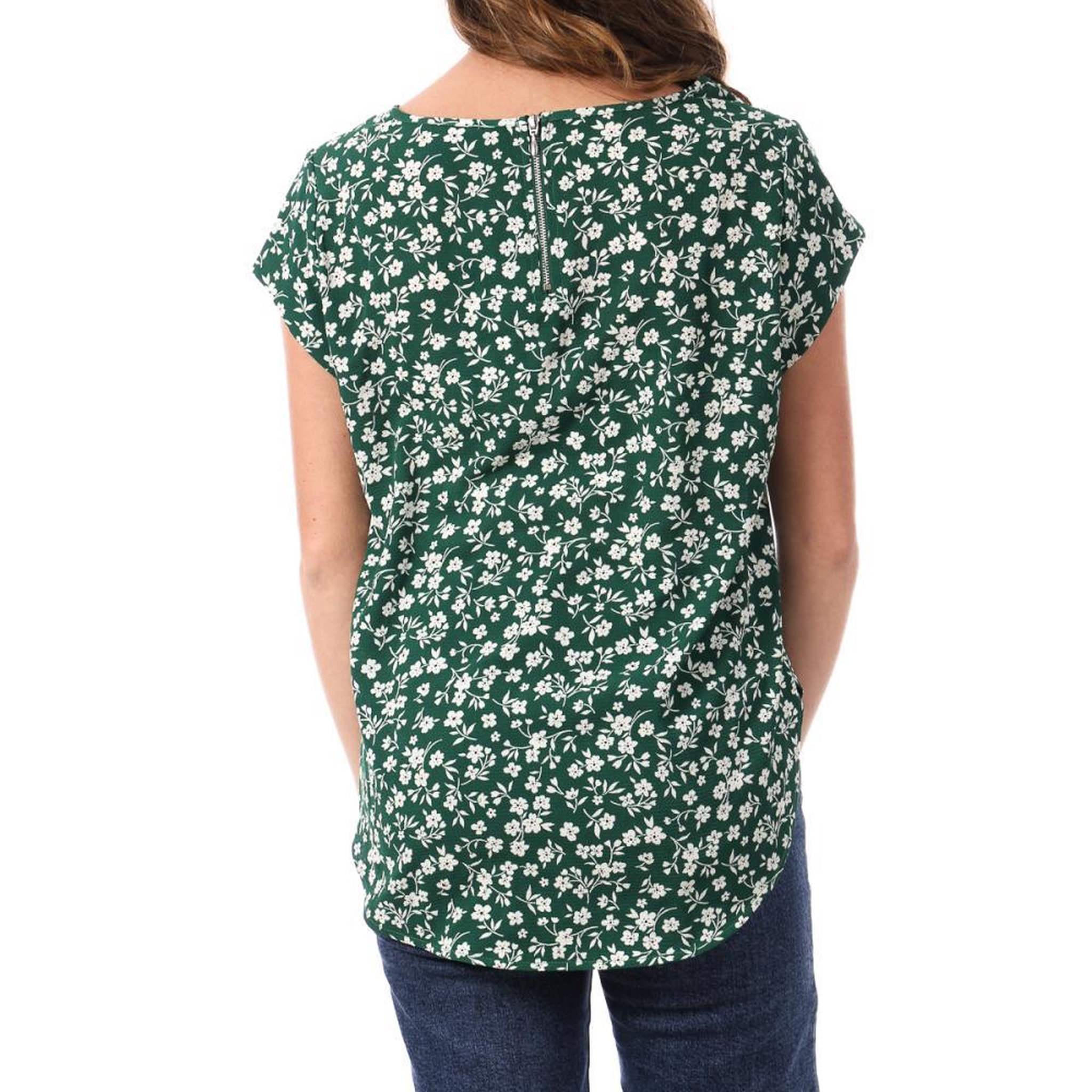 Voir la diapositive 2 : Only Top Imprimé Vert à Motifs Femme Only Vic