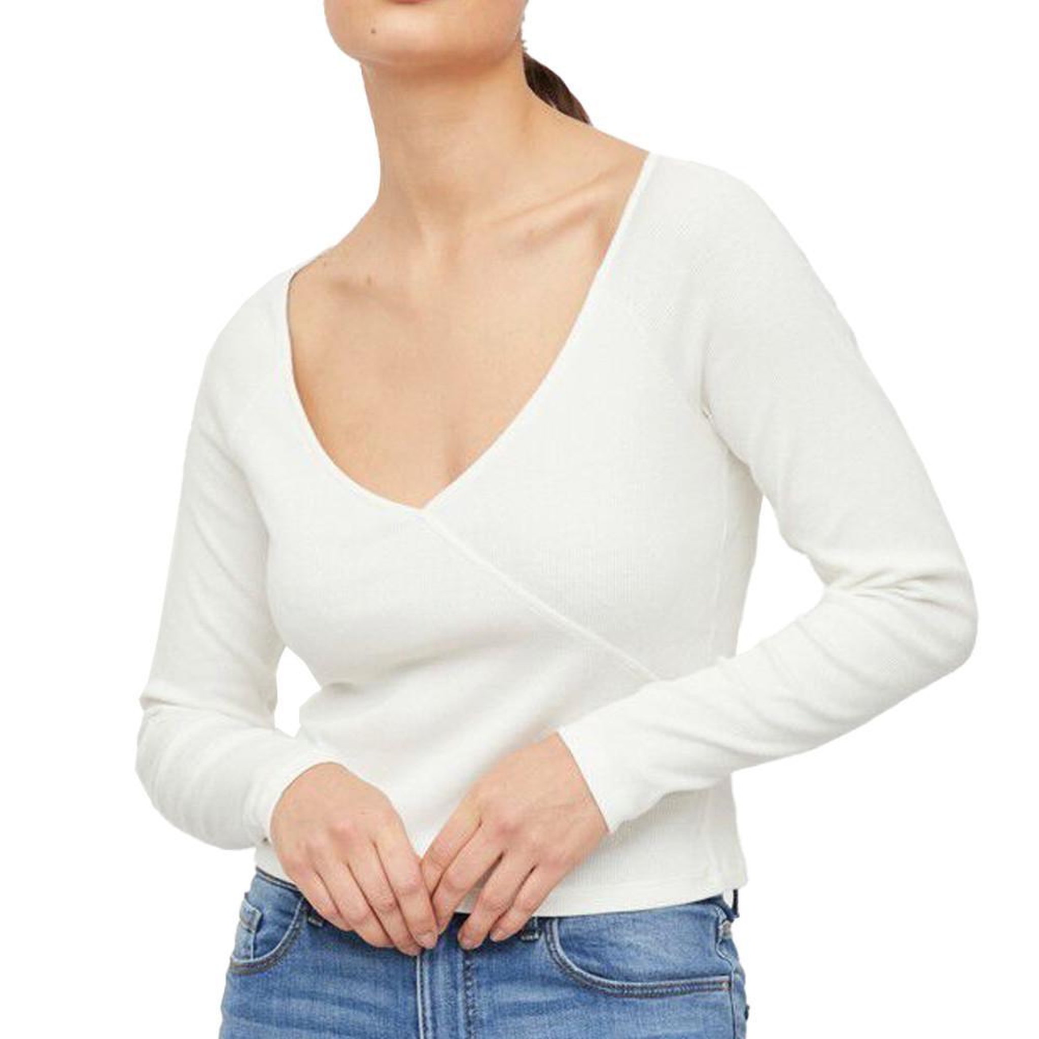 Vila Top manches longues Écru Femme Vila Inny. Coloris disponibles : Beige
