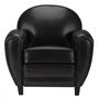 Voir la diapositive 1 : Rendez vous déco Fauteuil noir en croute de cuir enduite - Club