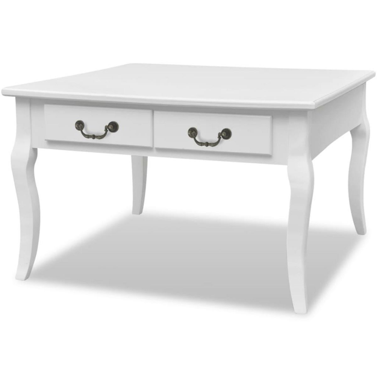 VIDAXL Table basse avec 4 tiroirs Blanc