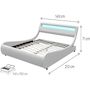 Voir la diapositive 3 : Habitat et Jardin Lit LED  Natacha  - 140 x 190 cm - Blanc
