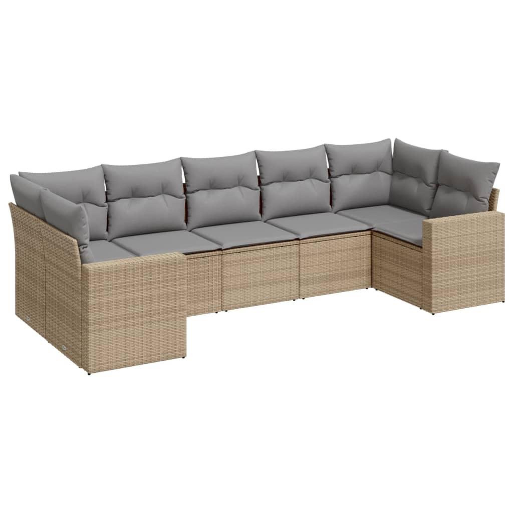 Voir la diapositive 2 : VIDAXL Salon de jardin avec coussins 7 pcs beige resine tressee