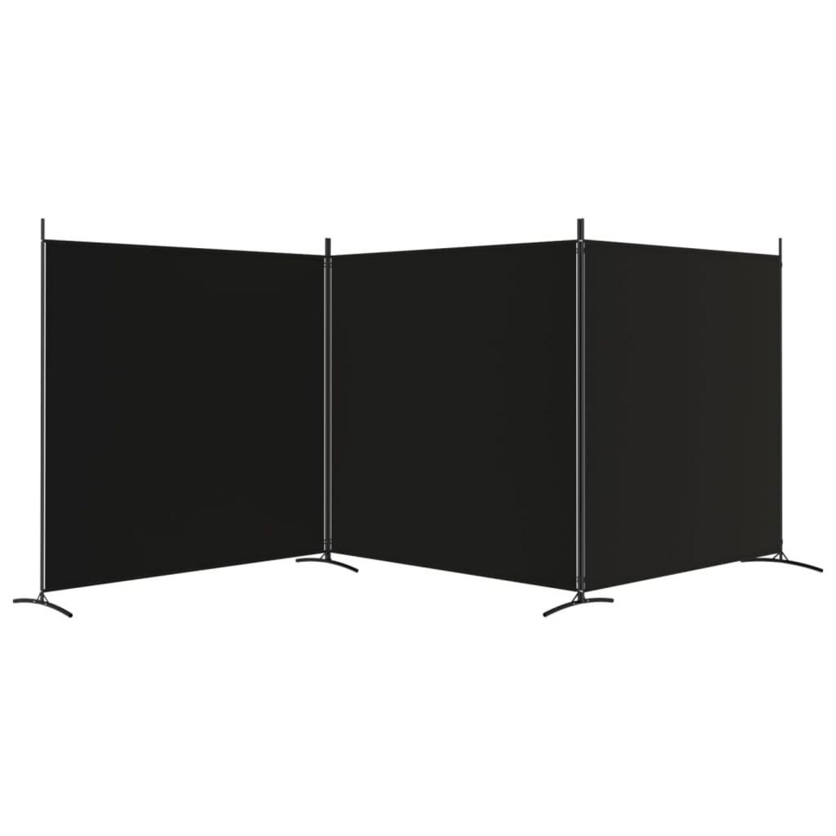 VIDAXL Cloison de separation 3 panneaux Noir 525x180 cm Tissu