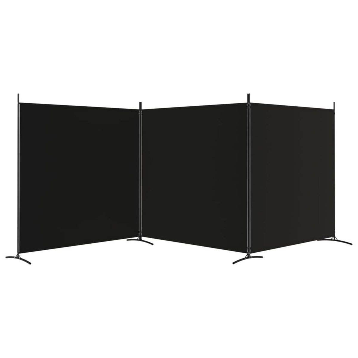 VIDAXL Cloison de separation 3 panneaux Noir 525x180 cm Tissu