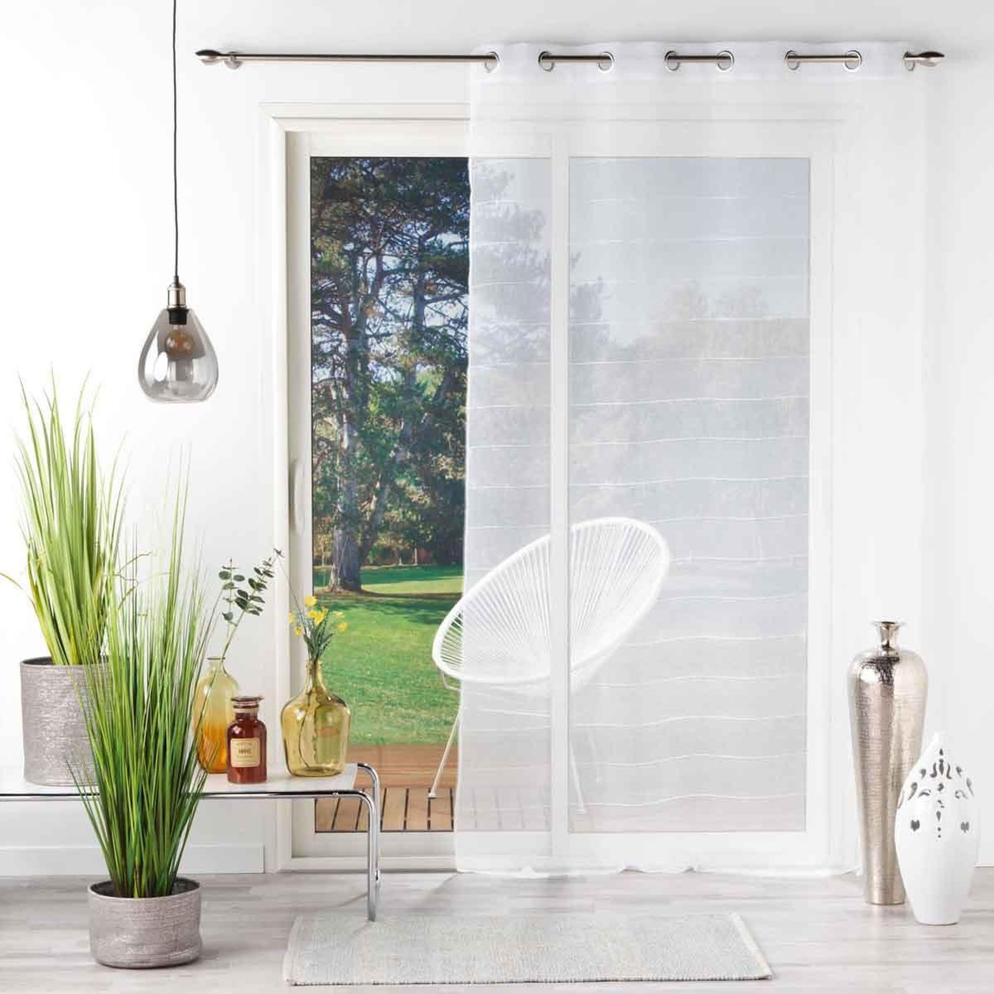 Voir la diapositive 4 : Douceur d'Intérieur Rideau voilage à œillets  ninon  140x240cm blanc