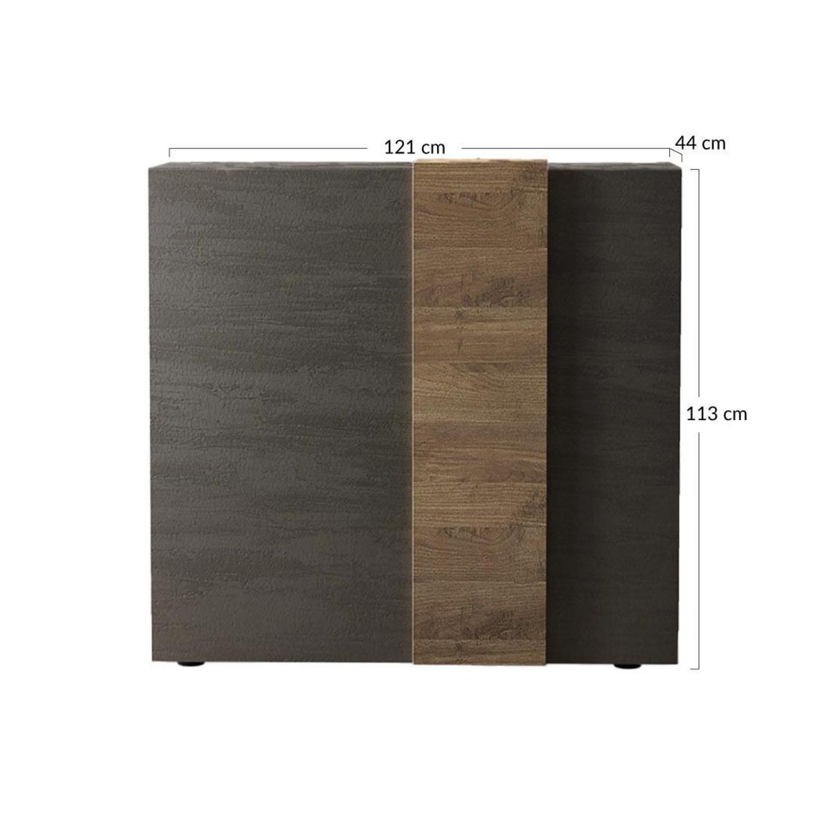 BEST MOBILIER Leon - buffet bas - 2 portes - 113x121 cm