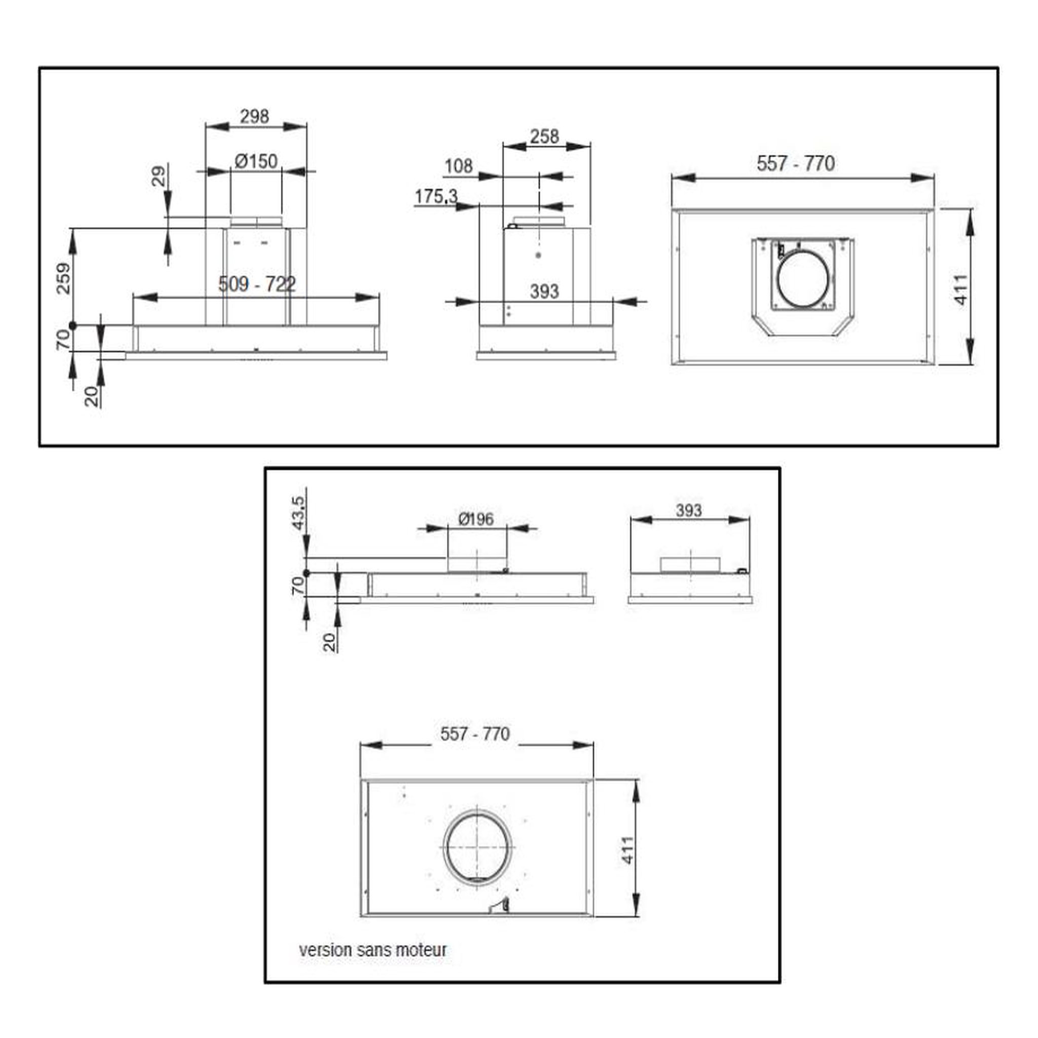 Voir la diapositive 3 : ROBLIN Groupe filtrant 56cm 64db 715m3/h inox - 6208172