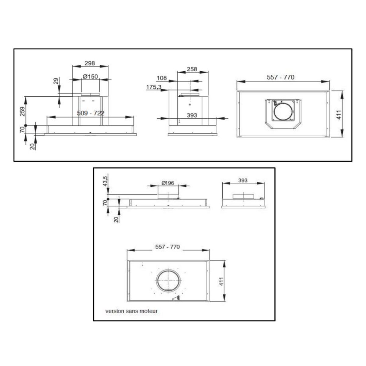 ROBLIN Groupe filtrant 56cm 64db 715m3/h inox - 6208172