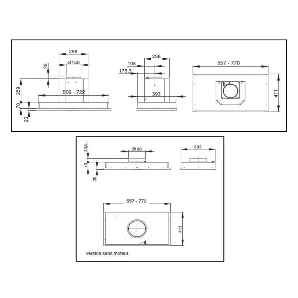 ROBLIN Groupe filtrant 56cm 64db 715m3/h inox - 6208172