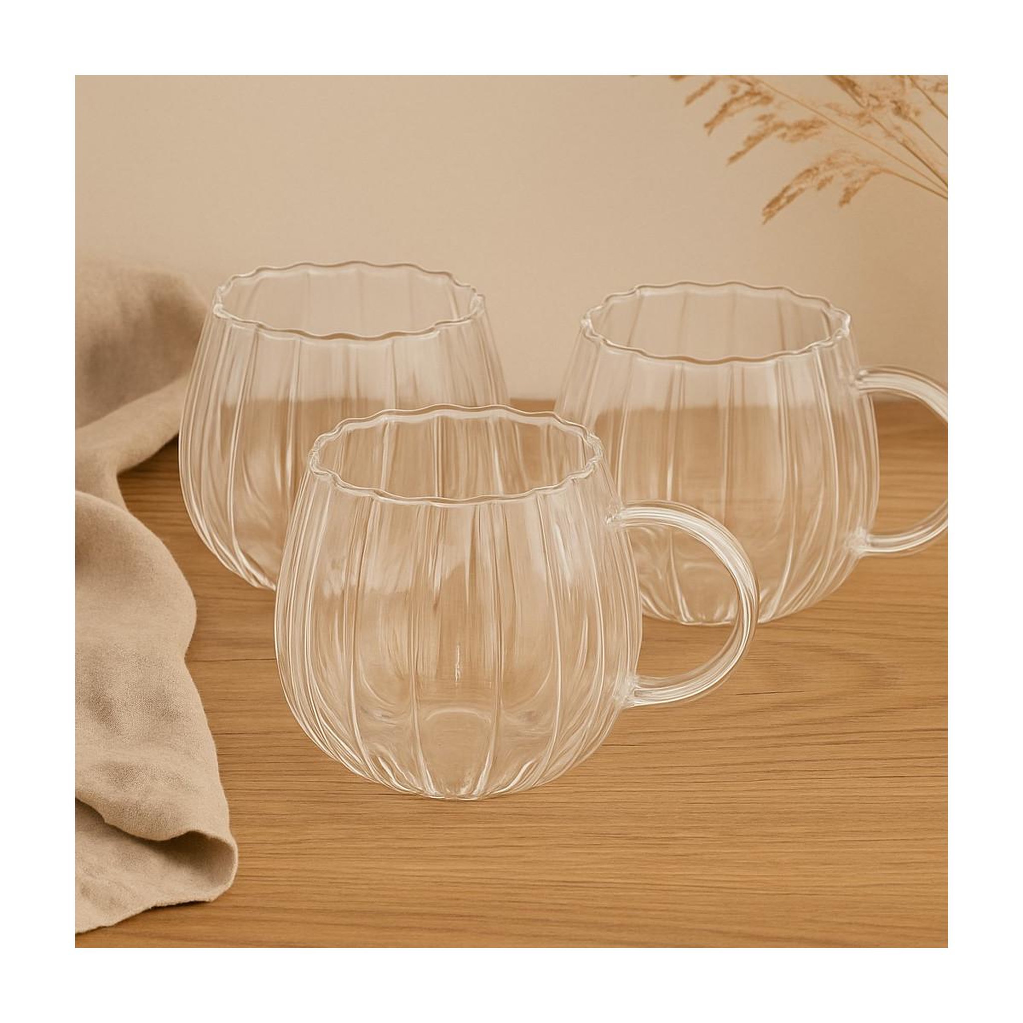 Voir la diapositive 4 : SECRET DE GOURMET Lot de 6 mugs en verre  pumpkin  35cl transparent