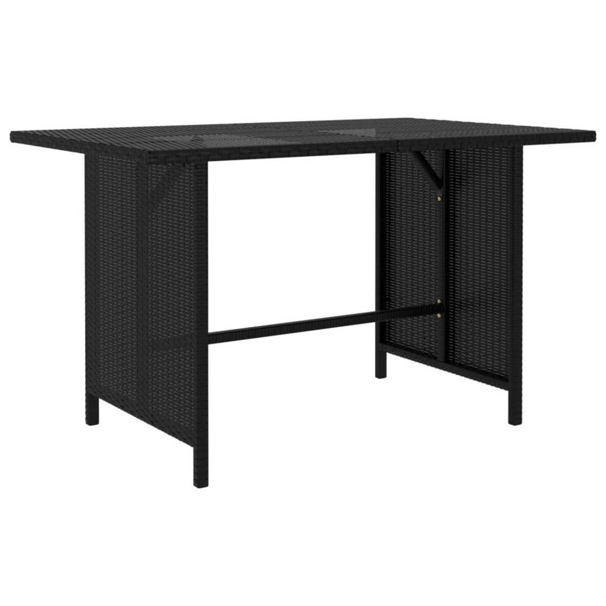 VIDAXL Table a manger de jardin Noir 110x70x65 cm Resine tressee