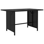 VIDAXL Table a manger de jardin Noir 110x70x65 cm Resine tressee