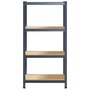 Voir la diapositive 4 : VIDAXL Etagere de rangement 4 niveaux Anthracite Acier bois ingenierie