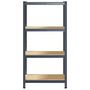 Voir la diapositive 4 : VIDAXL Etagere de rangement 4 niveaux Anthracite Acier bois ingenierie