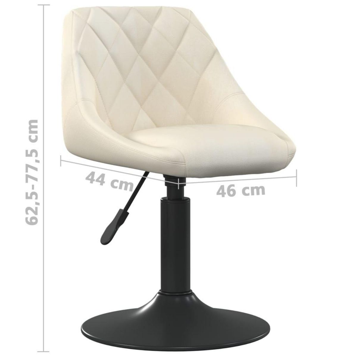 VIDAXL Chaises pivotantes a manger lot de 4 creme velours