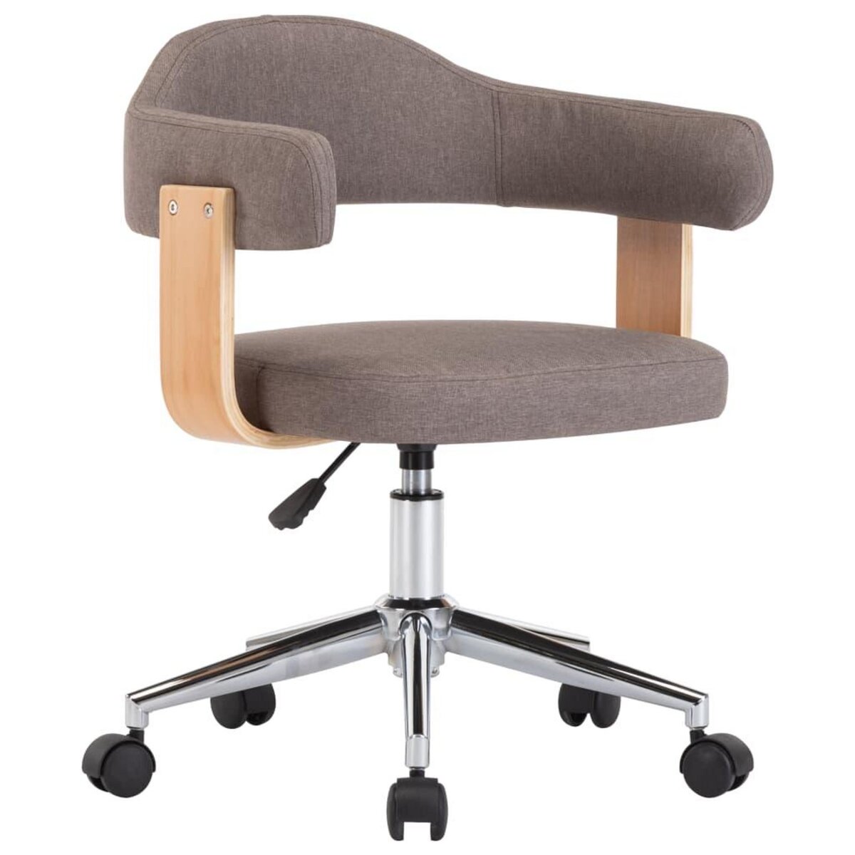 VIDAXL Chaise pivotante de bureau Taupe Bois courbe et tissu
