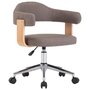 Voir la diapositive 1 : VIDAXL Chaise pivotante de bureau Taupe Bois courbe et tissu