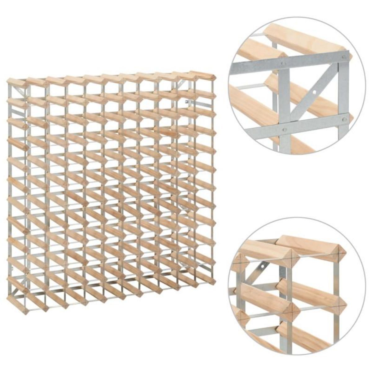 VIDAXL Casier à bouteilles 120 bouteilles Pinède solide