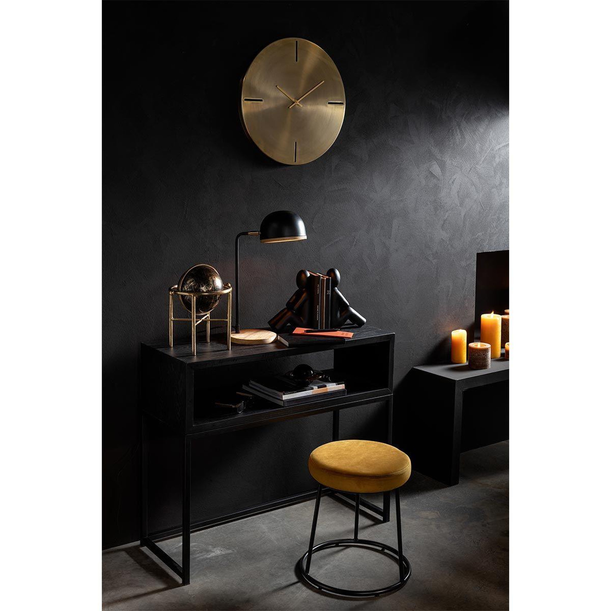 Voir la diapositive 3 : J-LINE Lot de 2 serre-livres déco  p'tit maurice  32cm noir