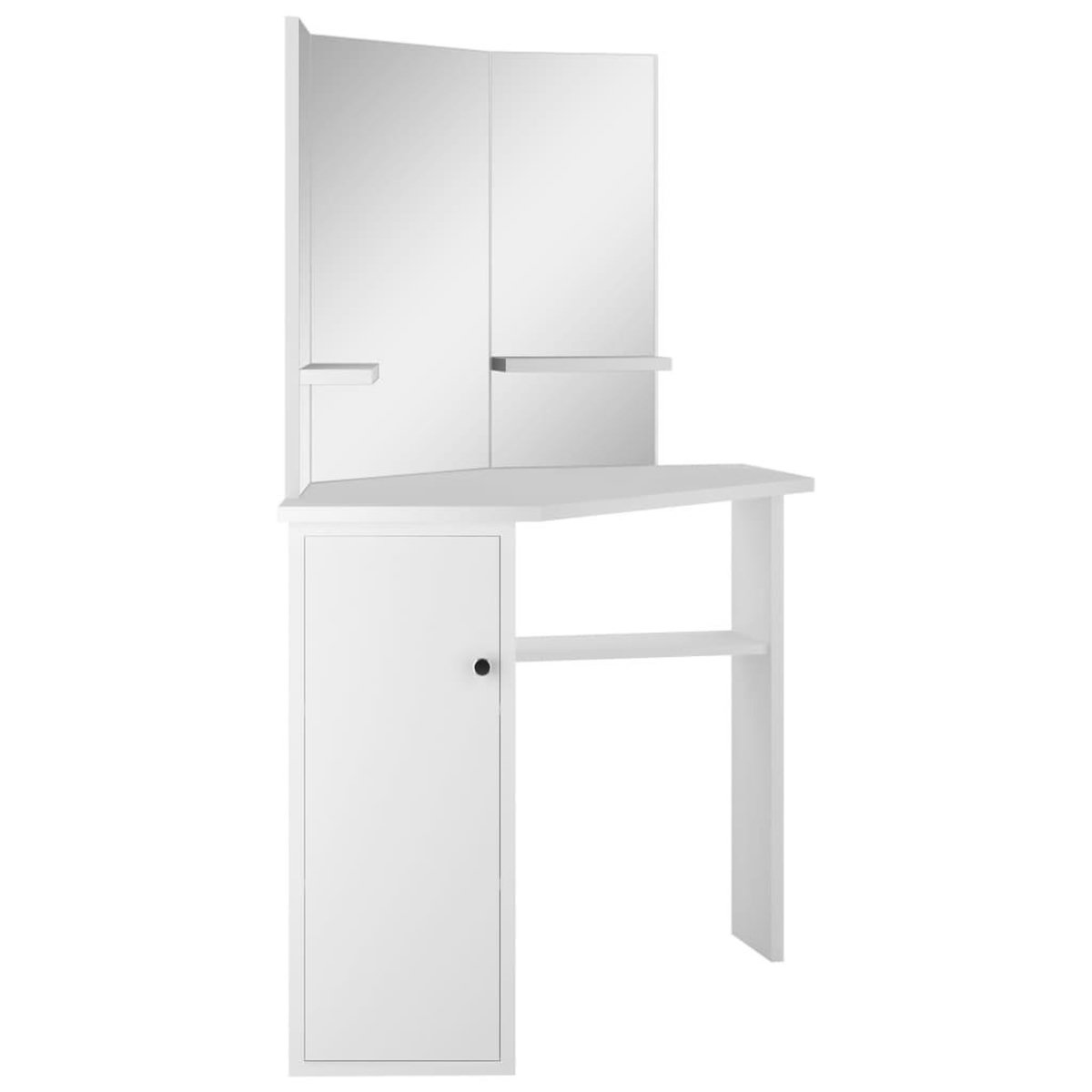 VIDAXL Coiffeuse d'angle Table de maquillage cosmetique Blanc