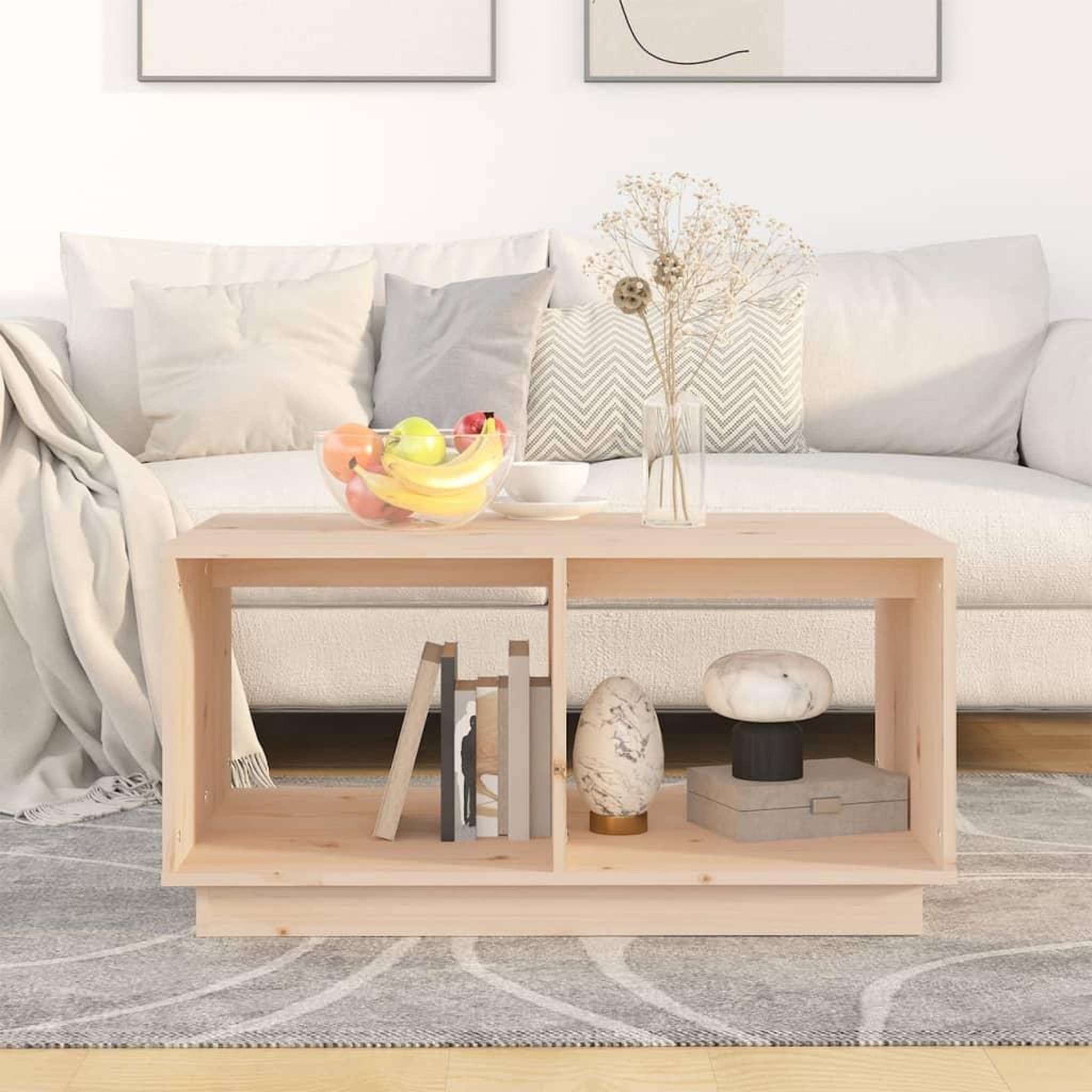 Voir la diapositive 3 : VIDAXL Table basse 80x50x40 cm Bois massif de pin