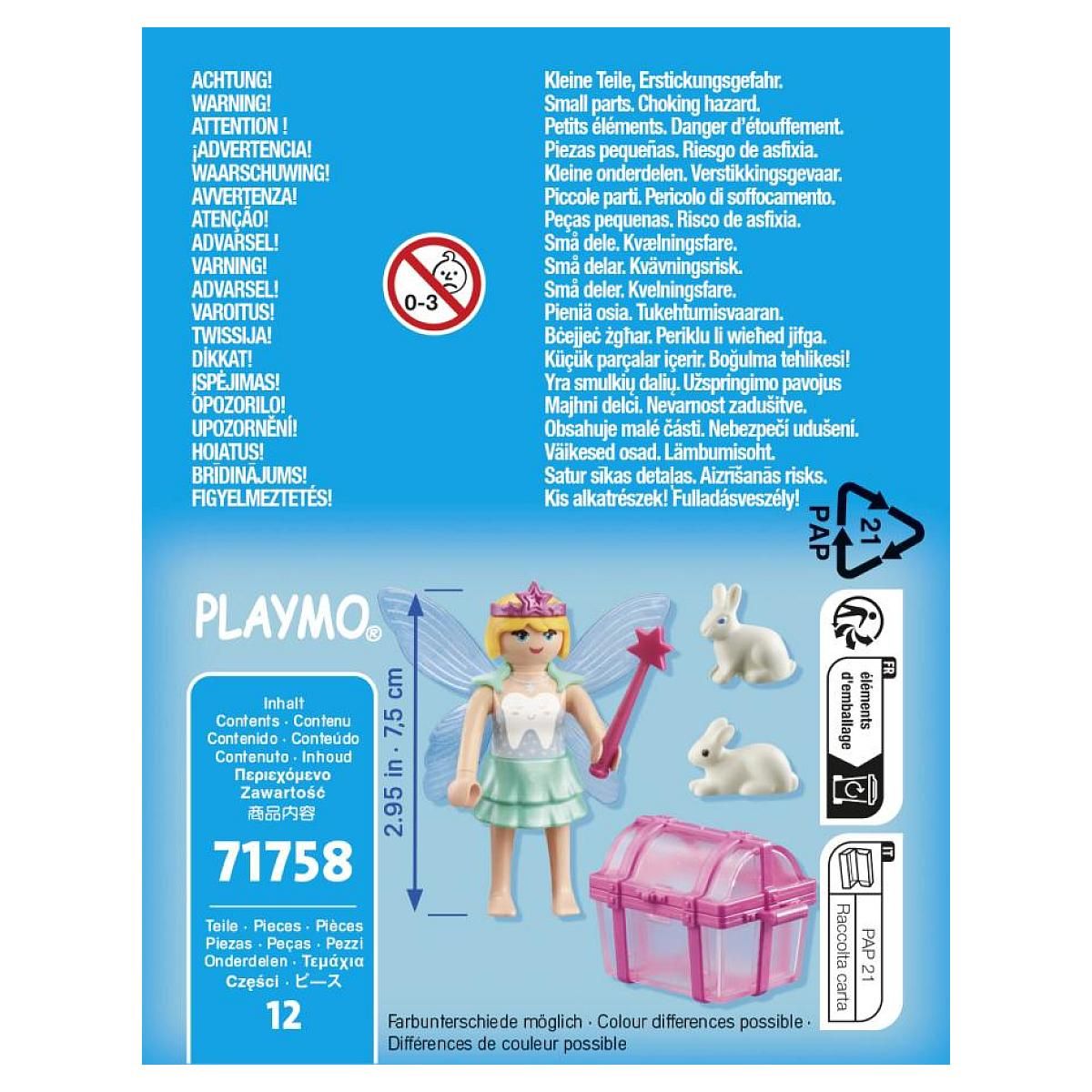 PLAYMOBIL 71758 Fée avec coffre à dents de lait et lapin