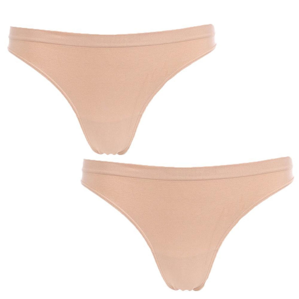 DIM Lot de 2 Strings Microfibre Nude femme Dim D05E1