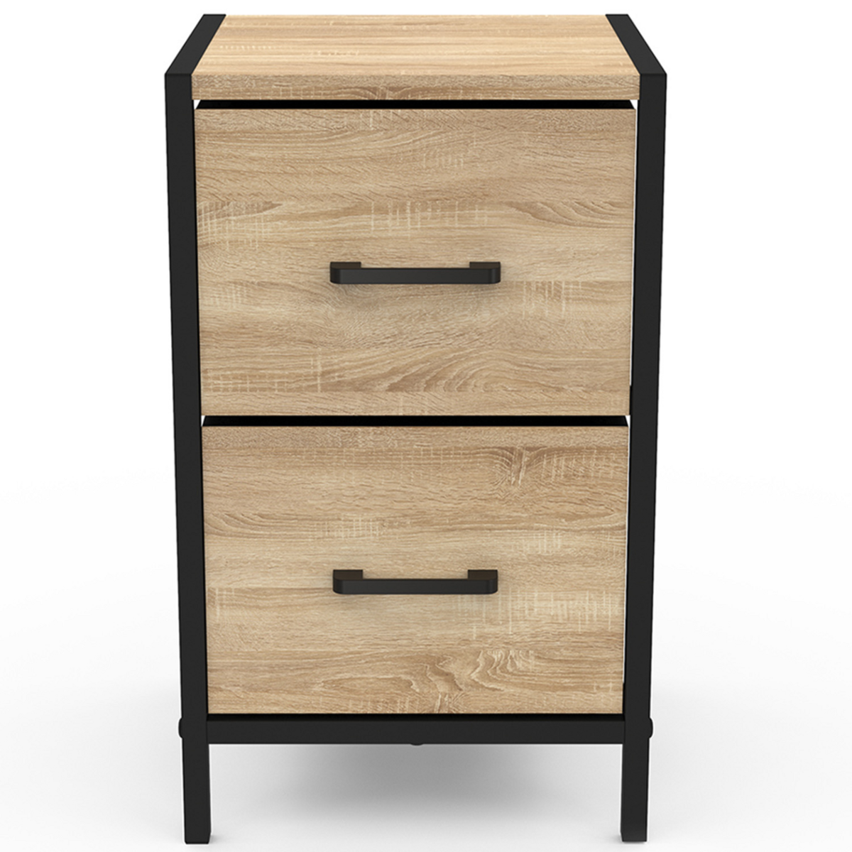 ID MARKET Lot de 2 tables de chevet UTAH 2 tiroirs