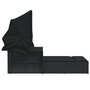 Voir la diapositive 5 : VIDAXL Chaise longue double et auvent et coussins noir resine tressee