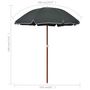 Voir la diapositive 6 : VIDAXL Parasol de jardin avec mat en acier 180 cm anthracite