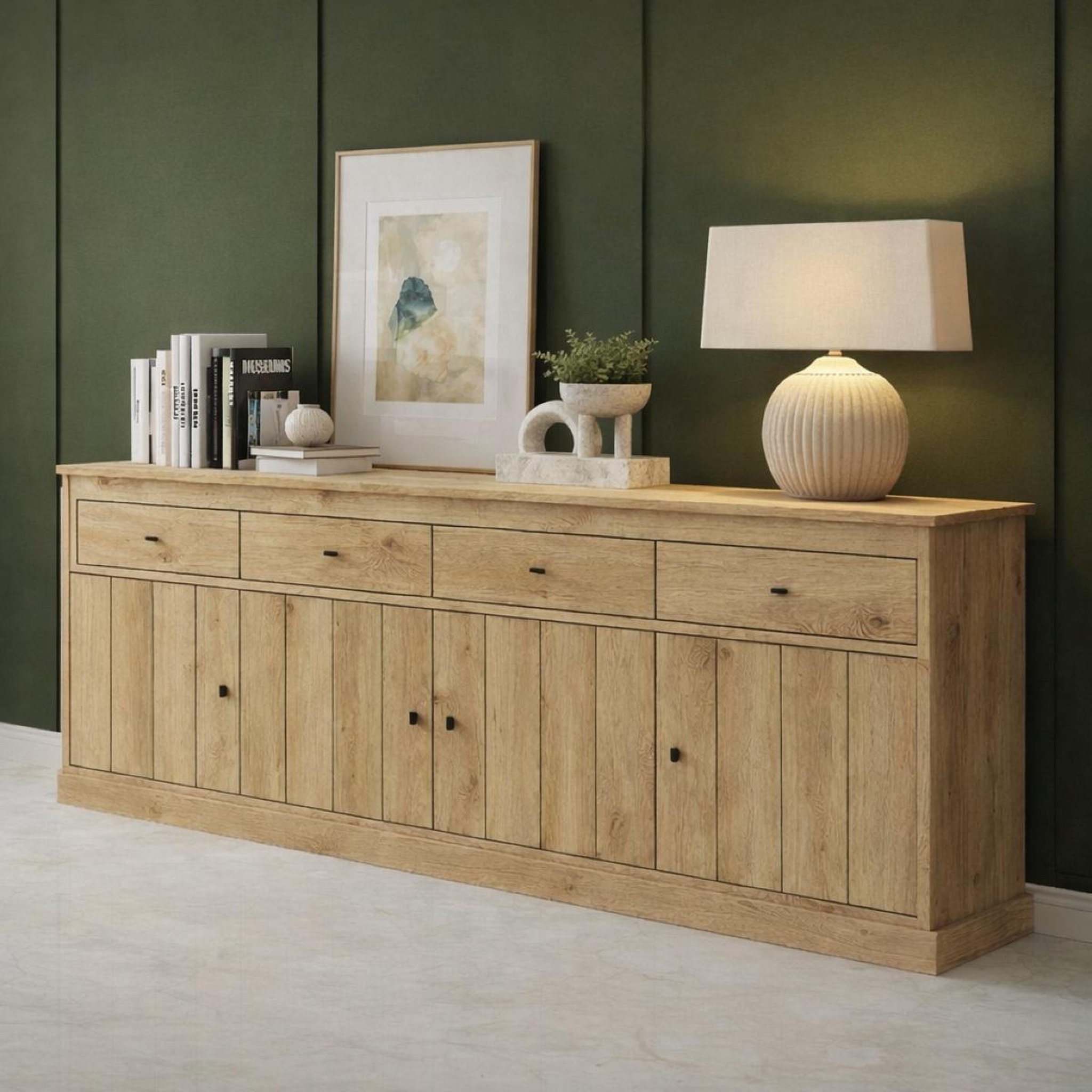 Voir la diapositive 2 : JLC KREATION Buffet bas moderne en bois 225cm VALENTINE