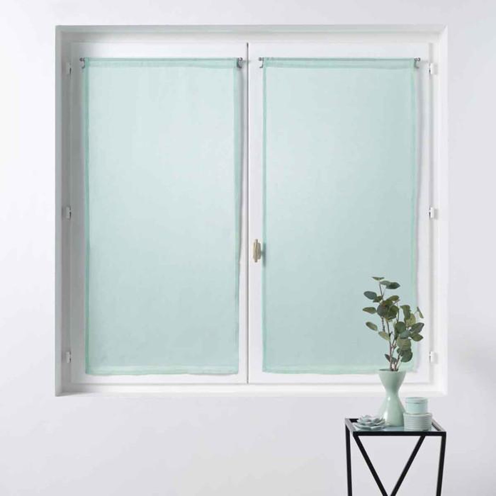Voir la diapositive 3 : Paris Prix Paire de Voilages  Sandra  60x120cm Menthe