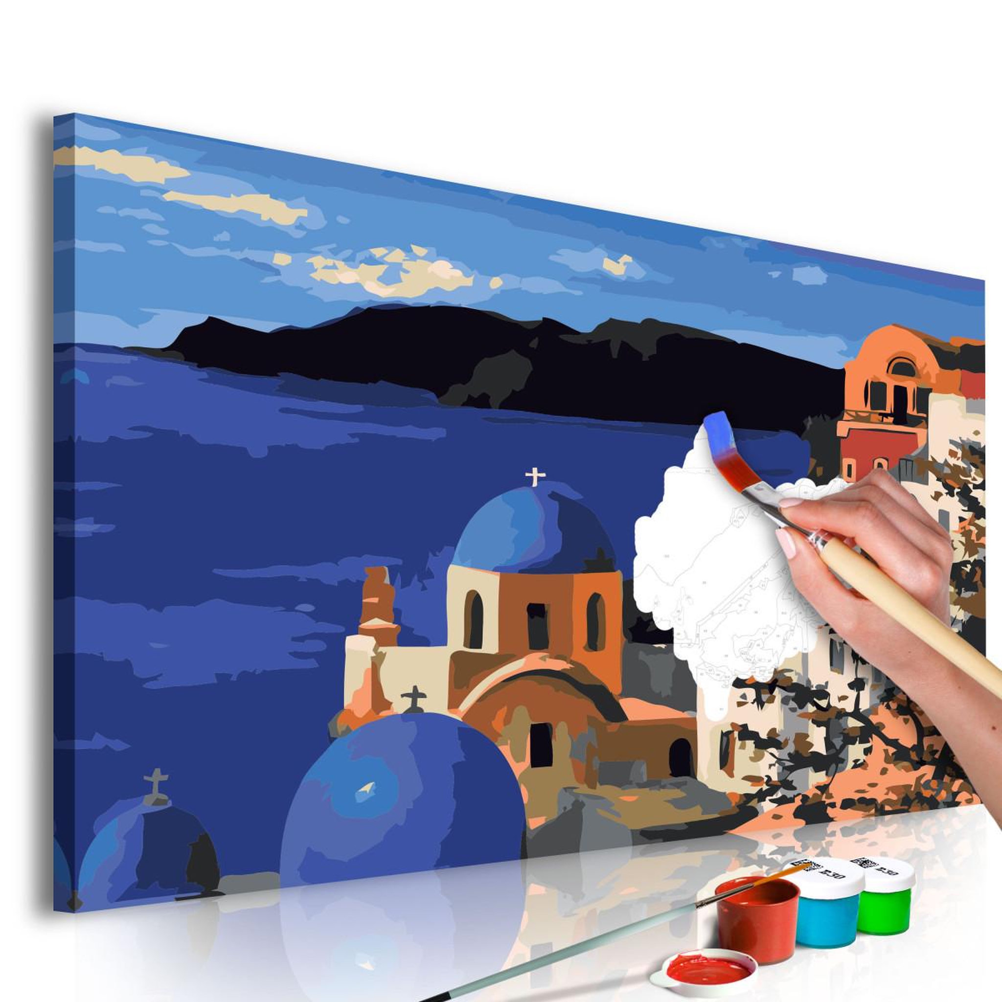 Voir la diapositive 1 : Paris Prix Tableau à Peindre Soi-Même  Santorini  40x60cm