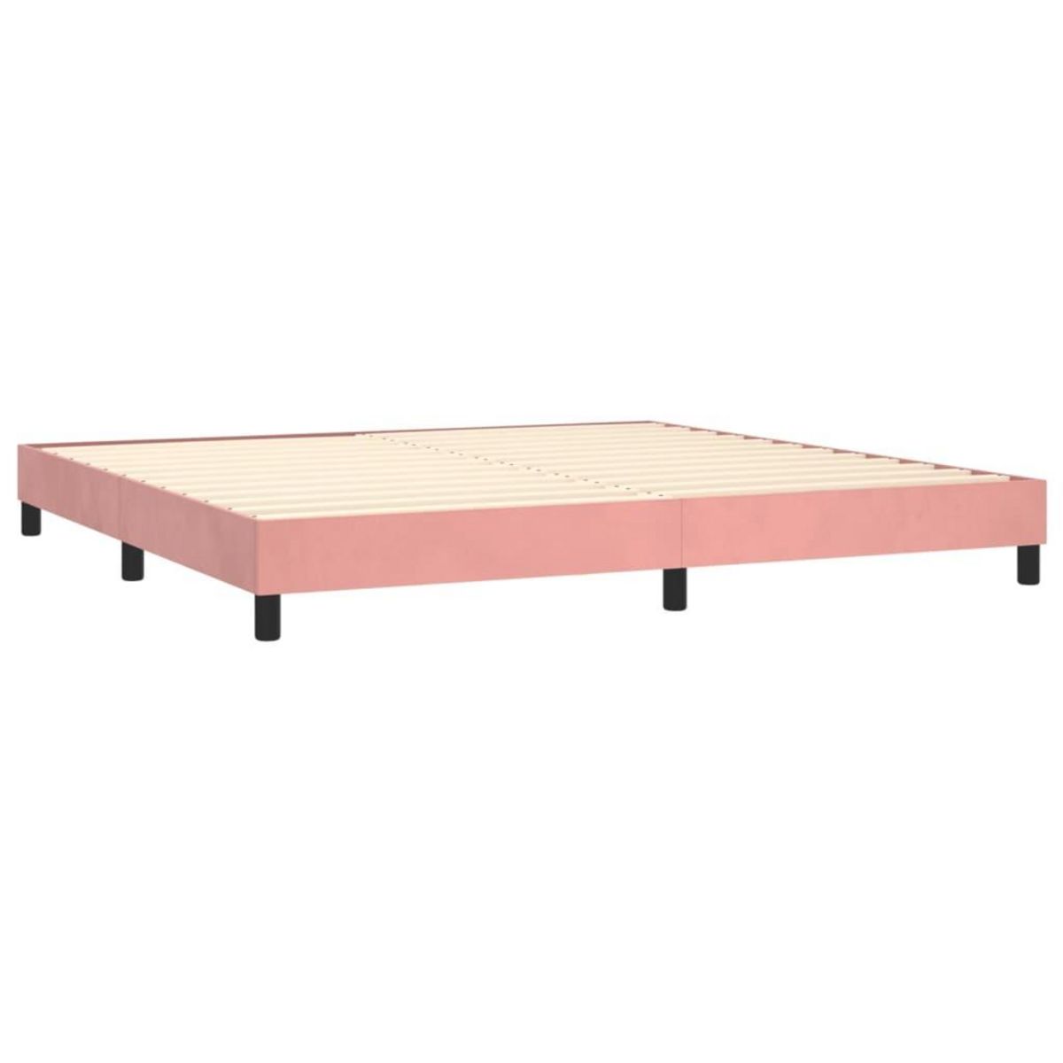 VIDAXL Sommier a lattes de lit avec matelas Rose 200x200 cm Velours