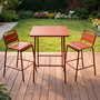 Voir la diapositive 5 : CONCEPT USINE Ensemble table de bar et 2 chaises hautes d'extérieur terracotta BERGAME