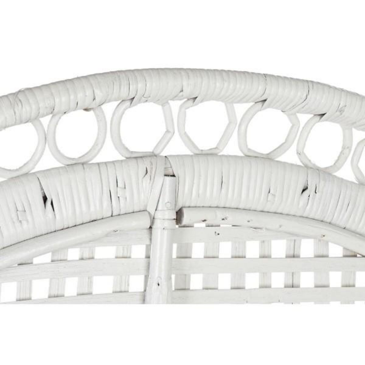 MARKET24 Chaise de jardin DKD Home Decor Blanc Polyester Métal 30 x 40 cm 96 x 66 x 145 cm 96 x 66 x 140 cm