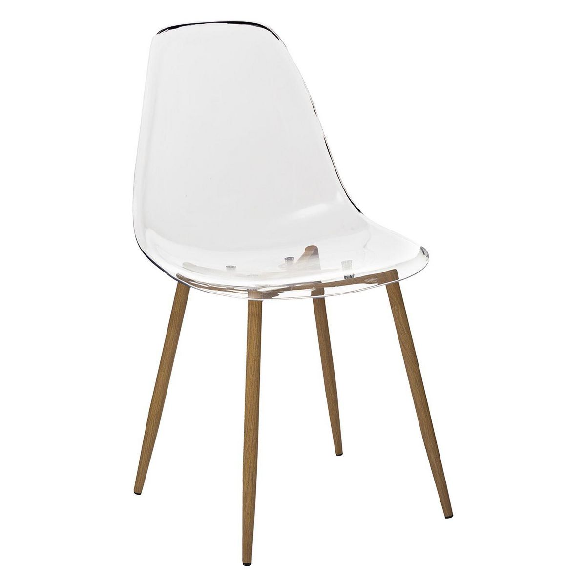 TOILINUX Lot de 4 Chaises Thao en polycarbonate - Transparent et Beige