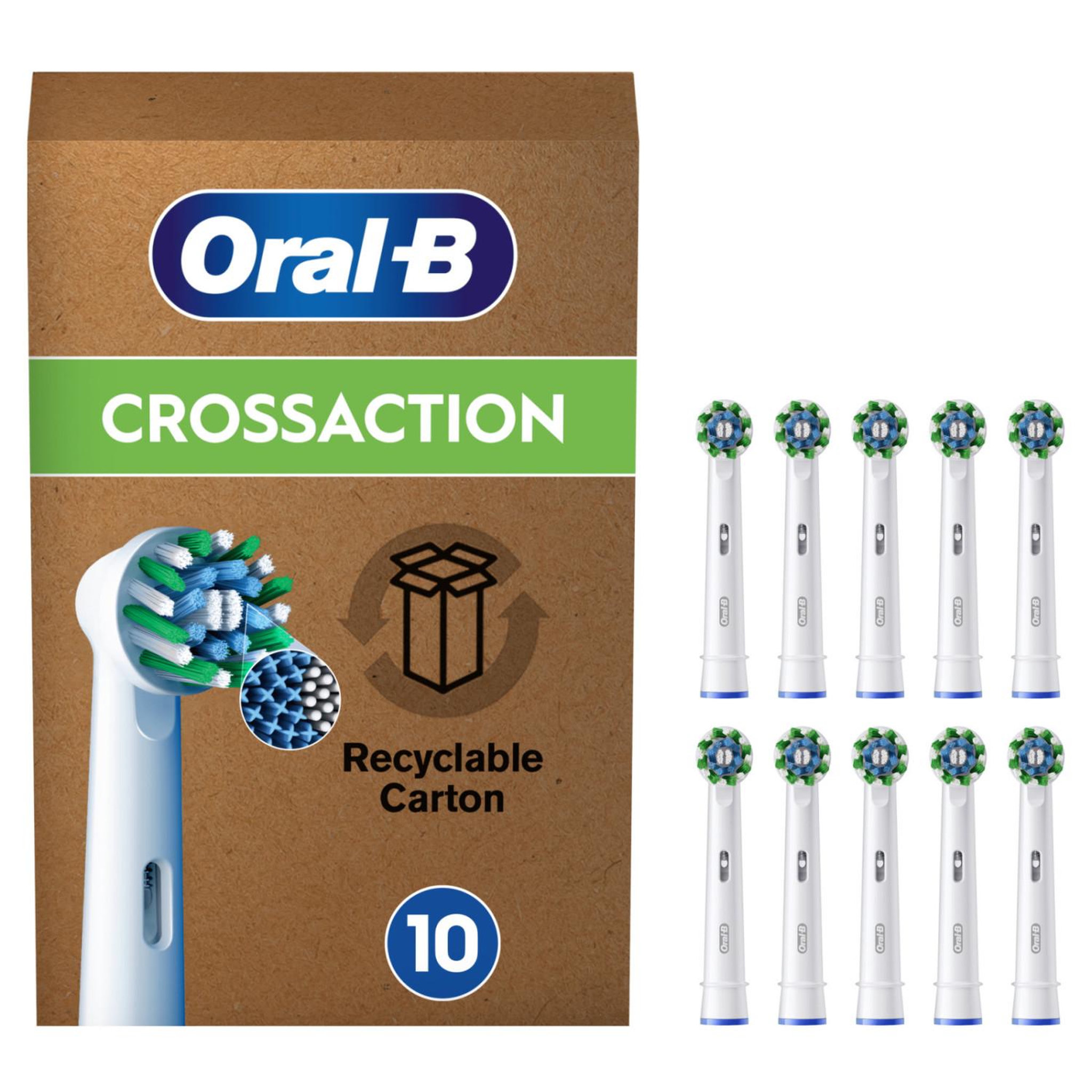 ORAL B Oral-b pro cross action têtes de remplacement pour brosse à dents électrique - blanc - 10 pièces