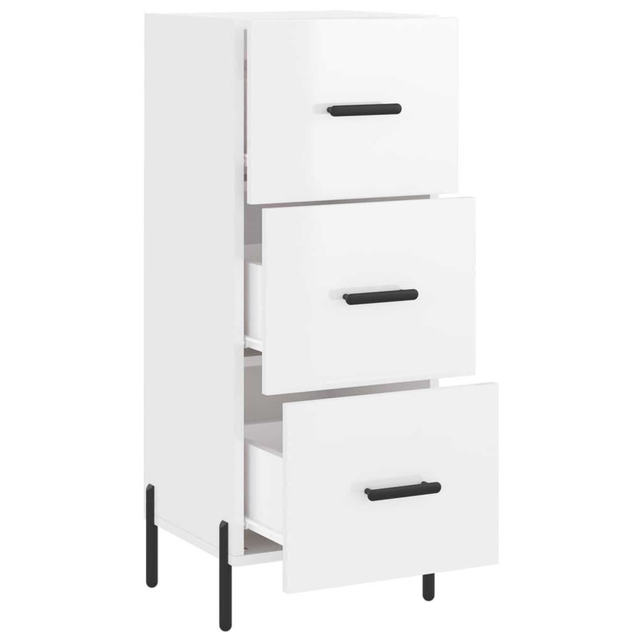 Voir la diapositive 5 : VIDAXL Buffet Blanc brillant 34,5x34x90 cm Bois d'ingenierie
