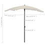 Voir la diapositive 6 : VIDAXL Parasol de jardin avec mat 200x130 cm sable