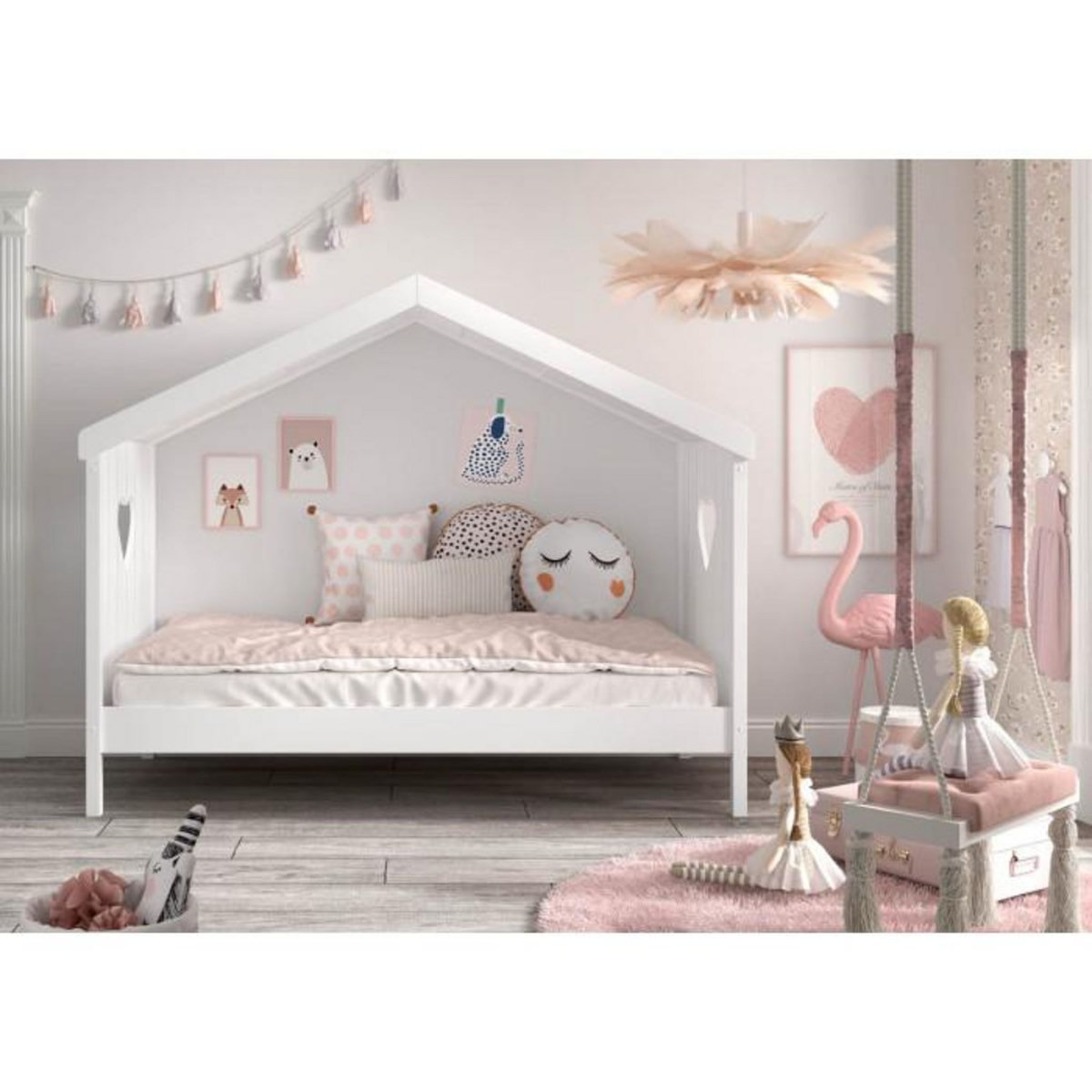 Paris Prix Lit Cabane Enfant Ouvert  Amori  90x200cm Blanc