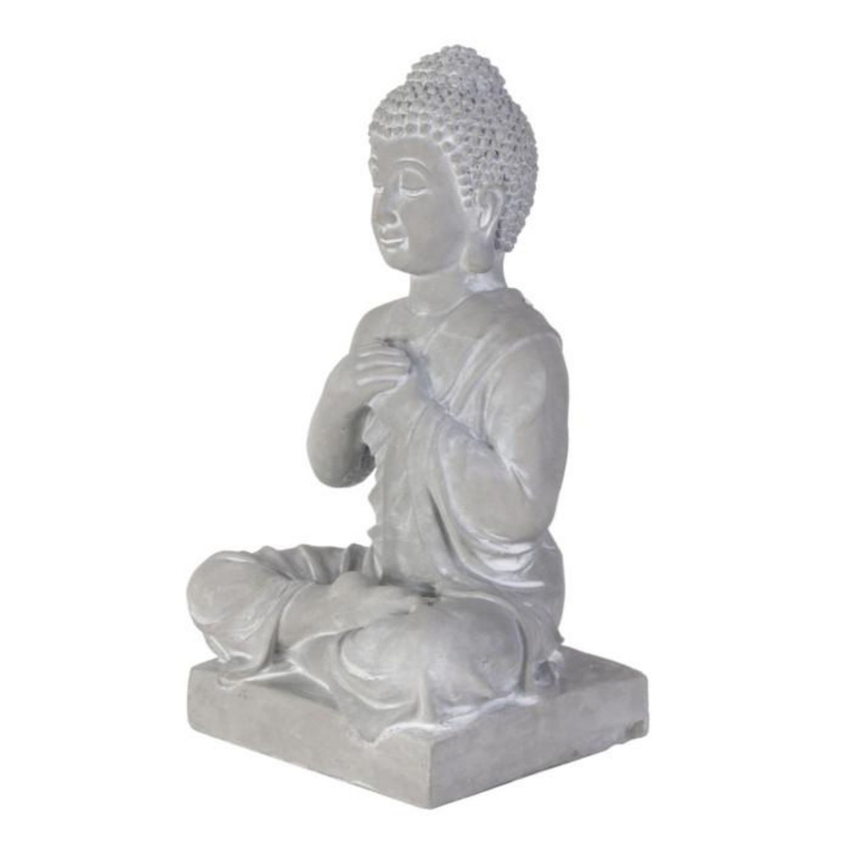 Paris Prix Statuette Déco  Bouddha Assis  27cm Gris