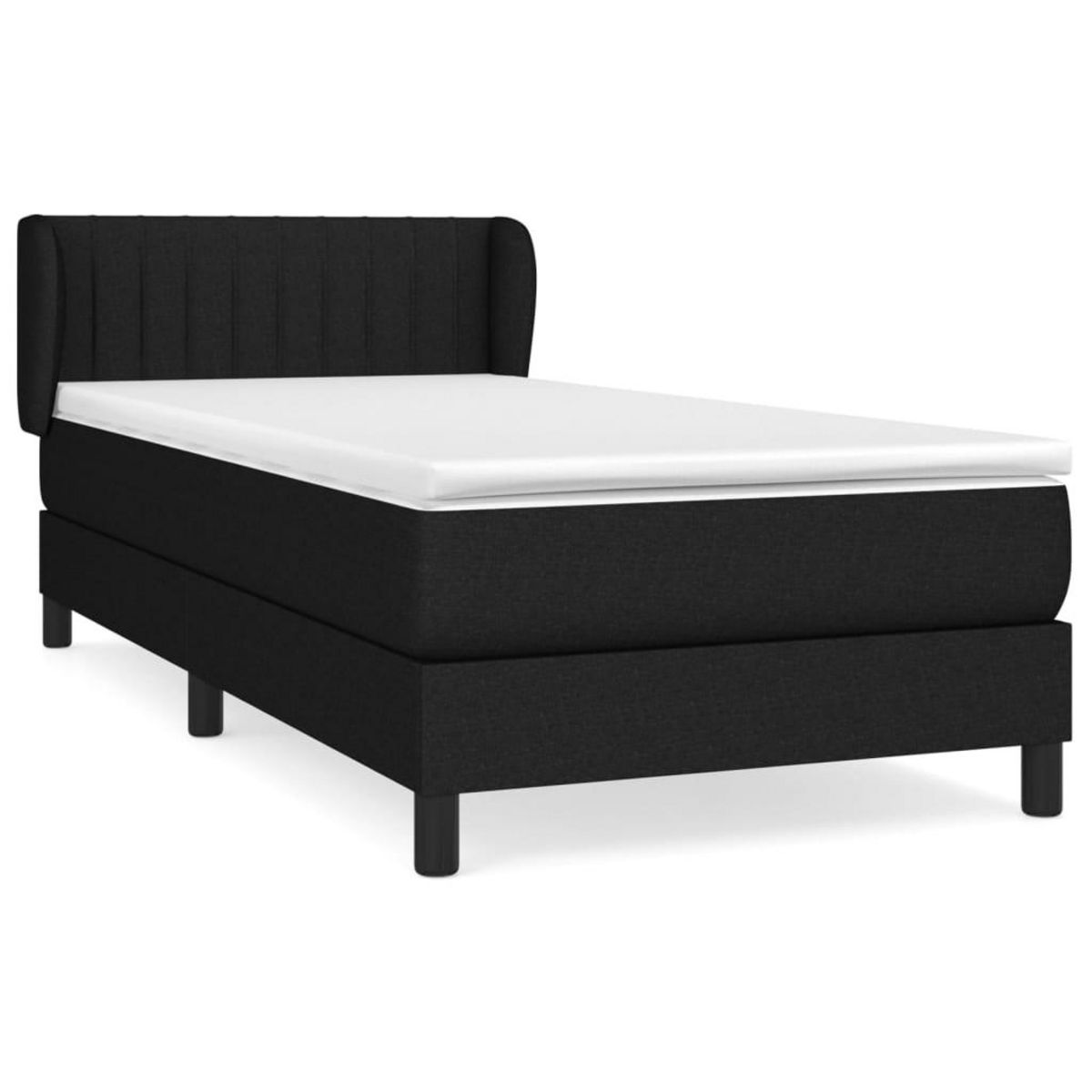 VIDAXL Sommier a lattes de lit et matelas Noir 80x200 cm Tissu